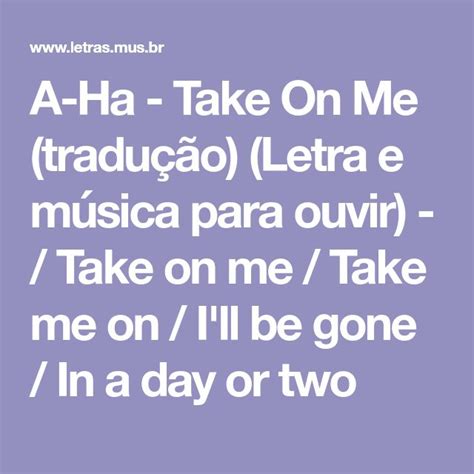 take on me lyrics|take on me tradução.